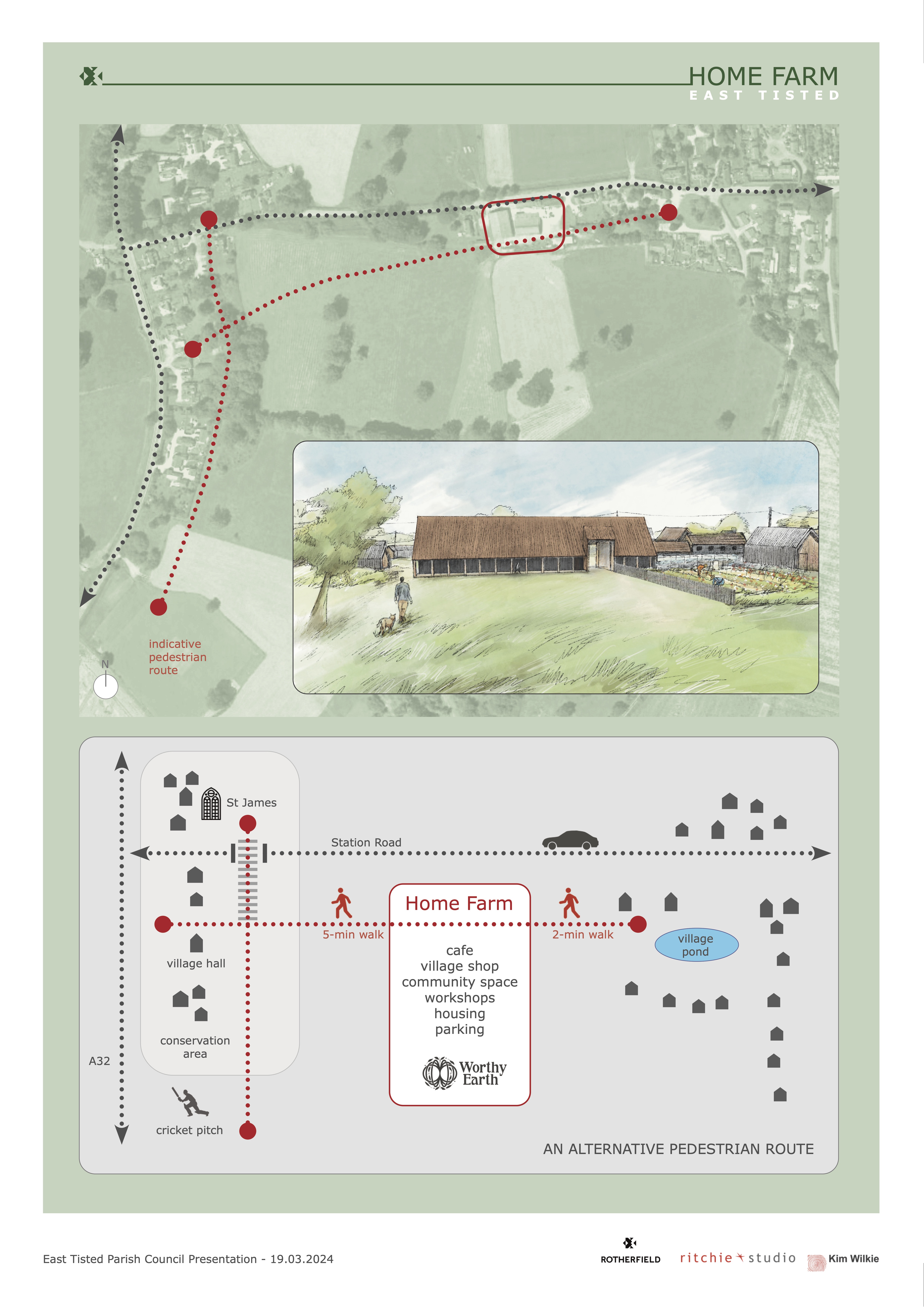 Schematic of Rotherfield proposals for the development of the Home Farm site